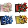 DIY 3D Famous Rose Hibiscus Eternal Immortal Flowers Painting Frame Art Easel Exhibition Building Blocks Model Bricks Sets Toy