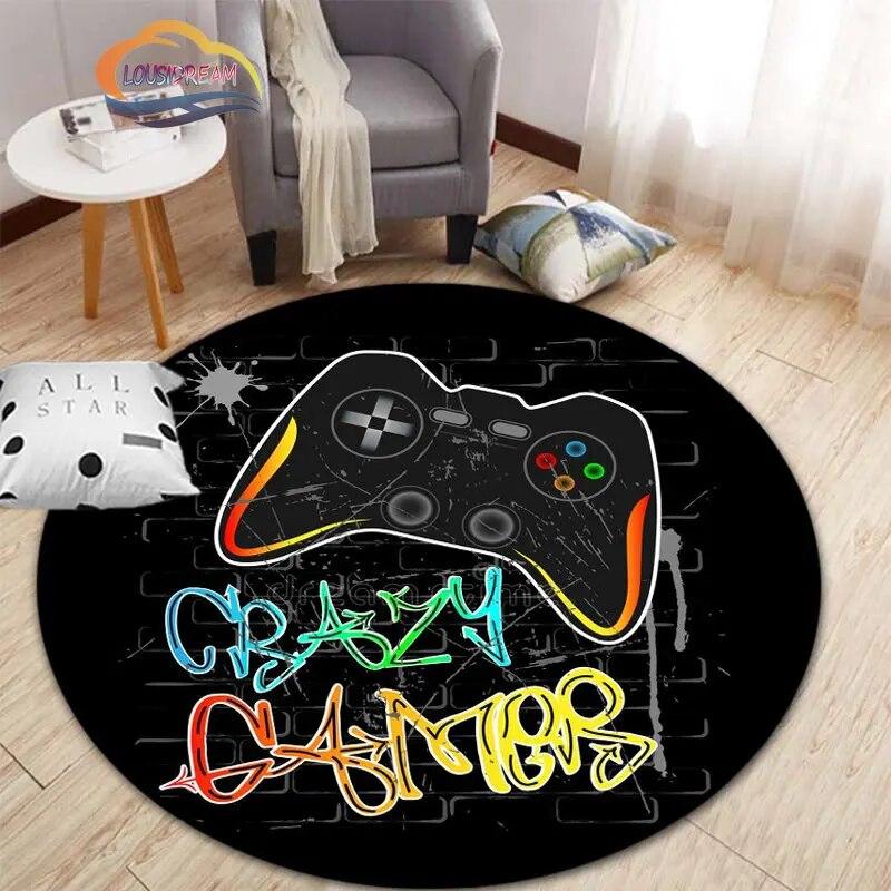 3D игровой контроллер круглый ковер, коврик для гостиной, спальни, детской комнаты, круговая игровая декорация подарок