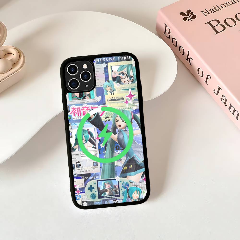 Милый H-Хацунэ Мику Магнитный Беспроводной Чехол Для Телефона Для IPhone 17 16 15 14 Plus 13 12 11 Pro Max