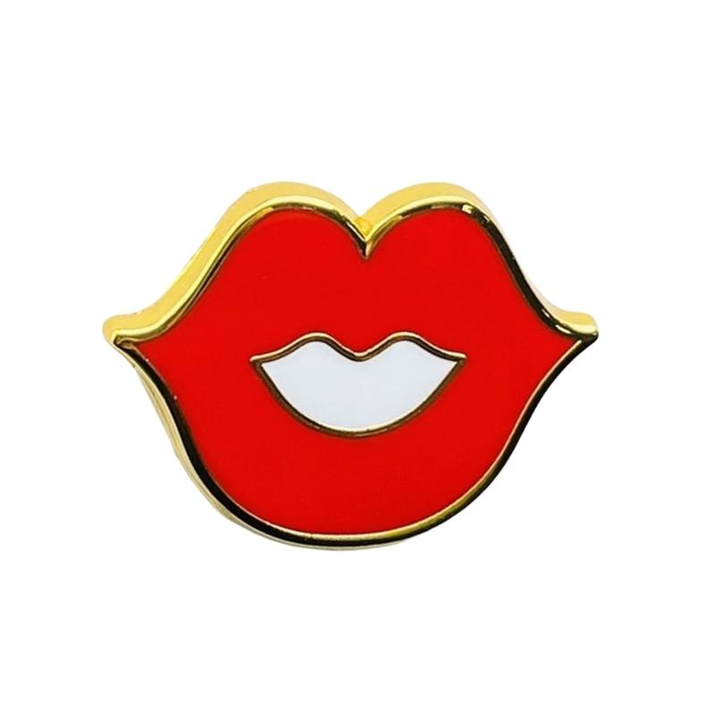 Mouth Shaped Lapel Pin Handmade Jackets Bag Backpack Badge Accessory Clothing Accessories for Elegant Women and Girls
