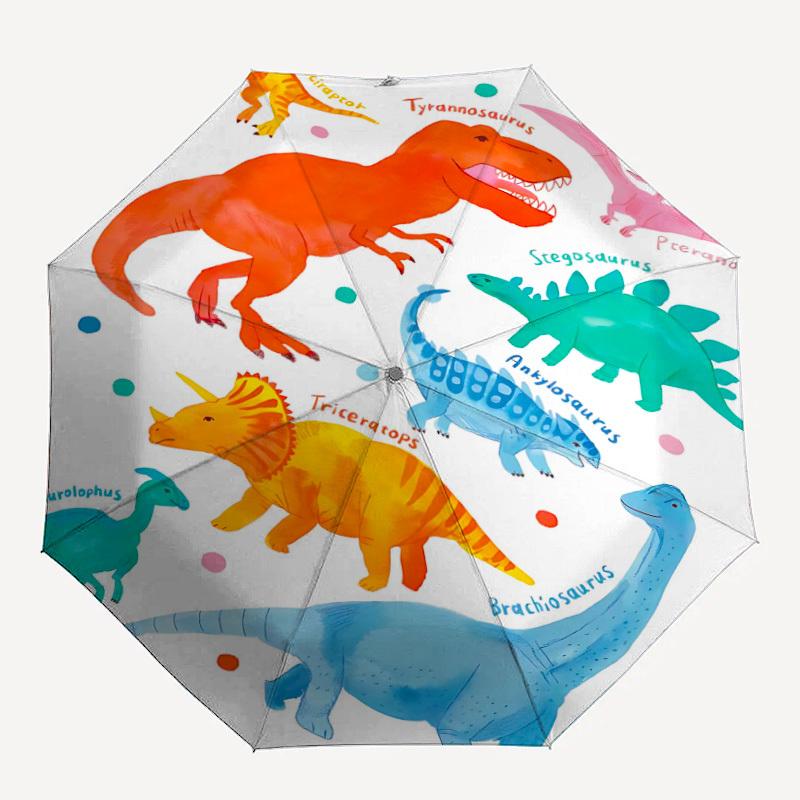 1pc Dinosaur Collection Automatic Folding Umbrella Portable Collapsible 8-Rib Umbrella for All Seasons, Casual Outdoor Accessory, B08
