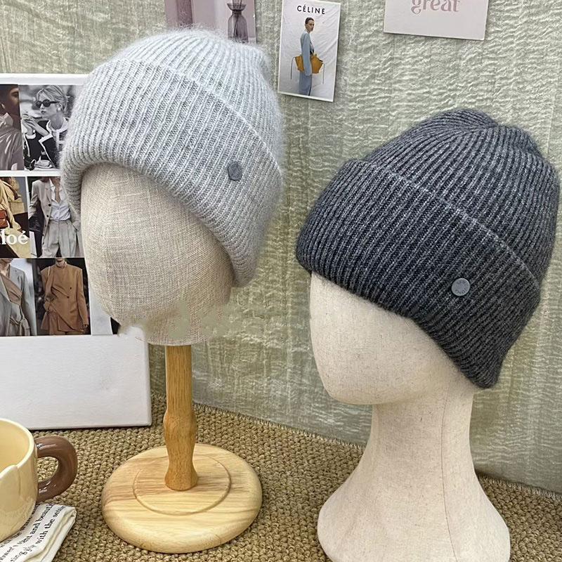 Mixed wool pullover hat Wool hat Women's autumn and winter versatile cold hat Warm knitted hat Ear protection Student hat Baotou hat