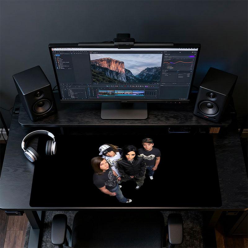 Tokio Hotel Band Mouse Pad, Large Gaming Desk Mat, Non-slip XXL Mousepad for Laptop & Tablet, Mini PC Playmat with Stitched Edges