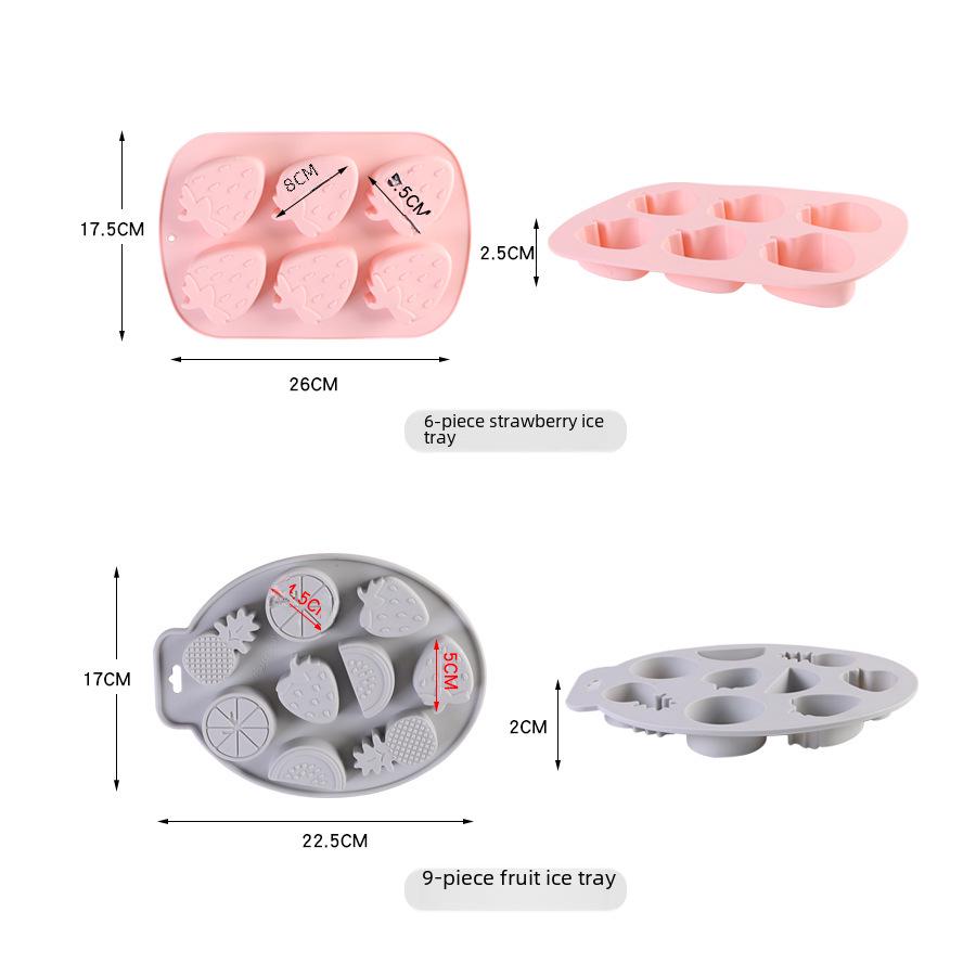 Силиконовая форма для льда своими руками с фруктовыми фигурками: Клубника, Арбуз, Ананас