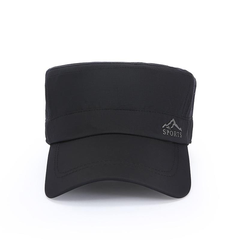 Men'S And Women'S Outdoor Jungle Adventure Solid Color Simple Military Hat Quick-Drying Hat Mountaineering Breathable Flat Top Hat Mountain Logo Hat
