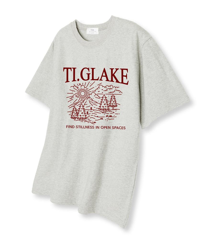 TI.GLAKE Open Space Short Sleeve T-Shirt Oatmeal