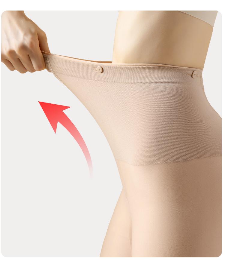 Женские черные шелковые двухслойные колготки с плюшем на осень/зиму