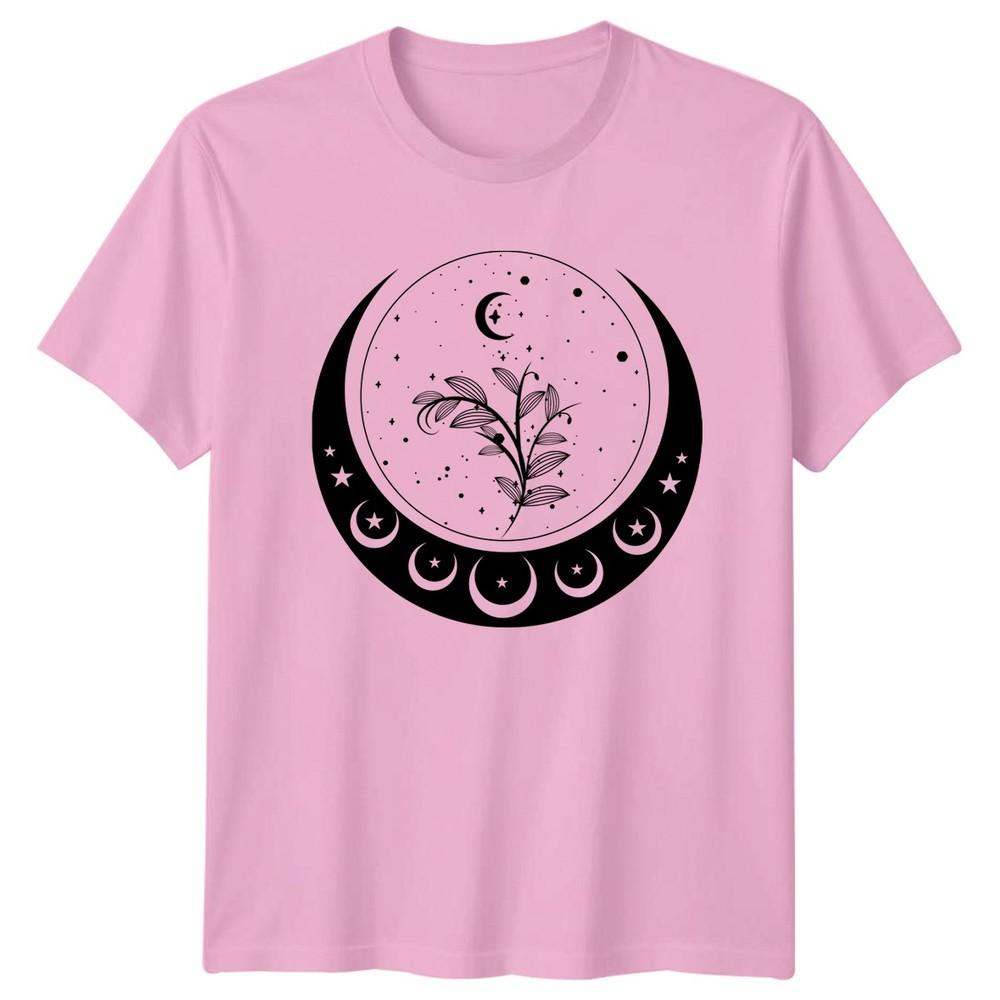 Mystical Moon Phase Botanical Branch TShirt Nature Birthday Gift For Him And Her