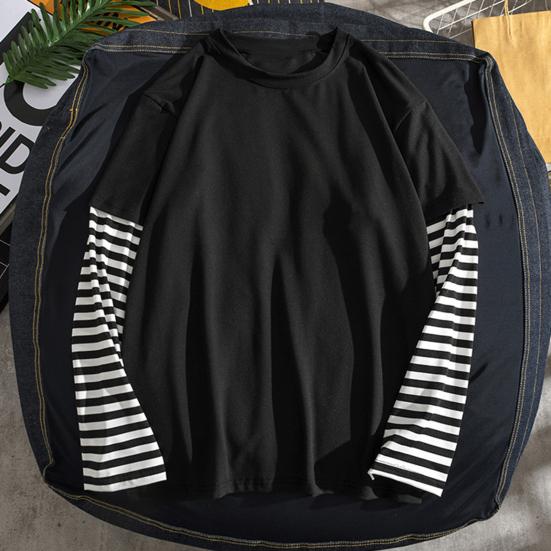 M Гардероб Студенческая рубашка Поддельные два предмета с круглым вырезом Простой повседневный весенний топ для школы