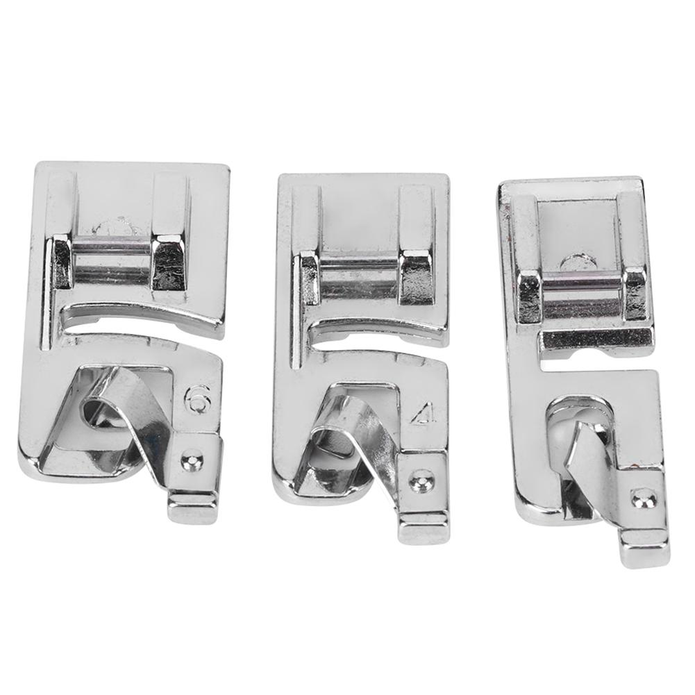 3Pcs Sewing Machine Rolled Hem Foot Household Crimping Process Sewing Accessories