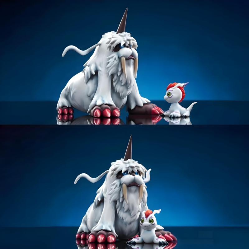 11cm/4.3in Anime Digimon Adventure Figure Ikkakumon and Gomamon Figure Model Model PVC Action Figure Boys Toys