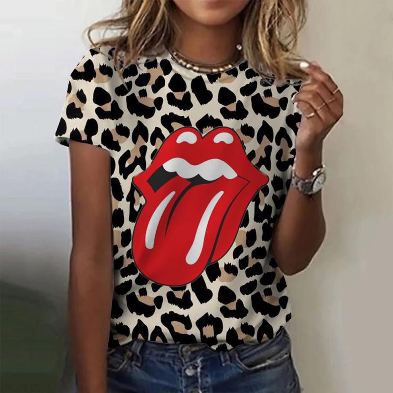 Tshirt Summer Fashion Short Women Sleeve Tees Tops 3d Flower Print Tshirt Oneck Casual Women Leopard Clothes Sexy Women Tops