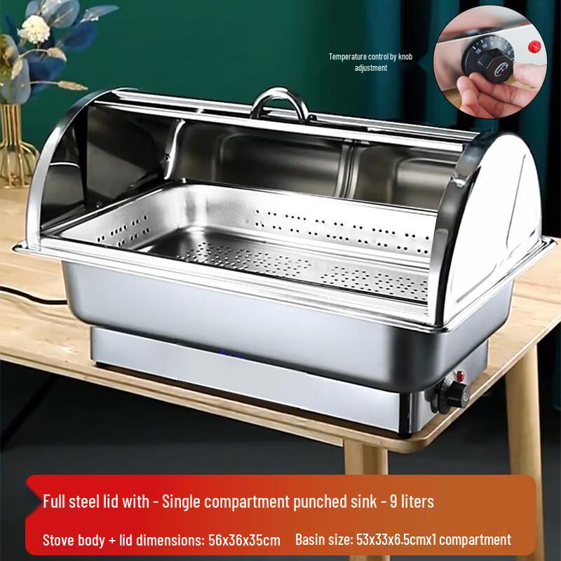 Zhi Shi Electric Heating Stainless Steel Chafing Dish with Flip Lid