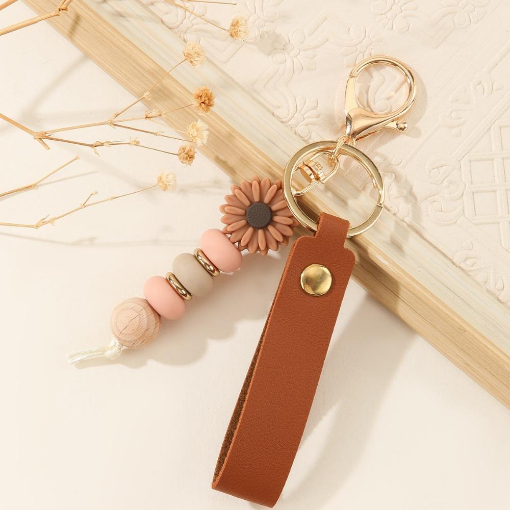 Beads Daisy Pendant Keychain Silicone Bag Charms Ornaments New Mobile Phone Lanyard Gifts
