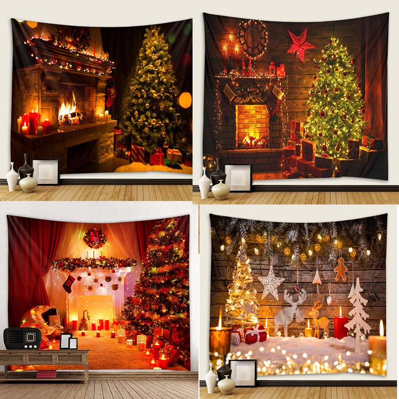 Tapestry Home Christmas Tapestry Fireplace Background Cloth Christmas Tapestry Wall Room Decoration Tapestry