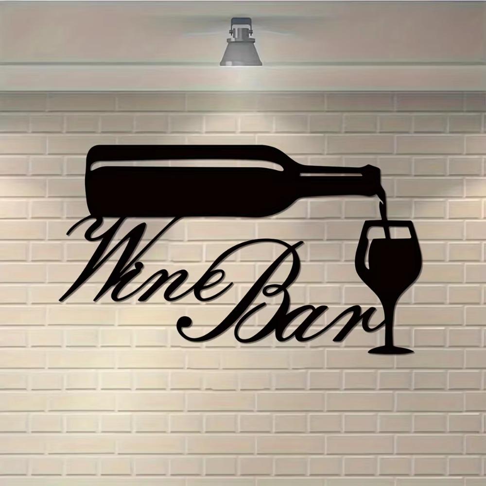 1pc Wine Bar Metal Wall Art Sign - Elegant Home Décor for Kitchen Living Room, Bedroom, and Porch, Perfect Housewarming Gift