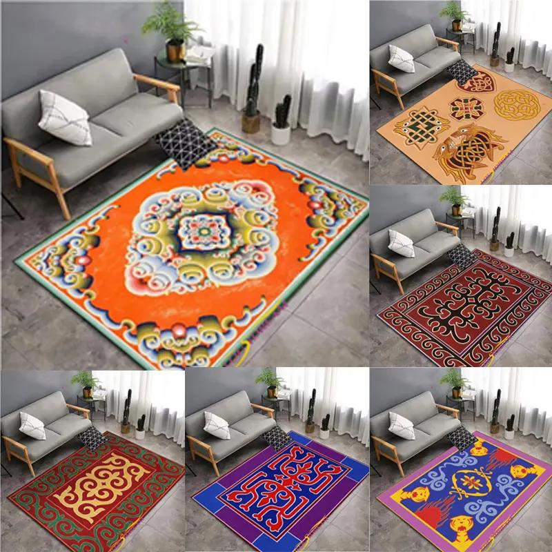 Vintage Floral Pattern Carpet for Living Room Bedroom Coffee Rug Kitchen Table Door Kids Unslip Floor Mat Birthday Gift