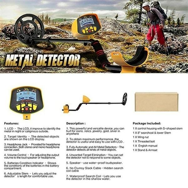 Профессиональный высокочувствительный подземный металлоискатель MD9020C, безопасность, ЖК-дисплей, сканер для поиска сокровищ, охотник за золотом