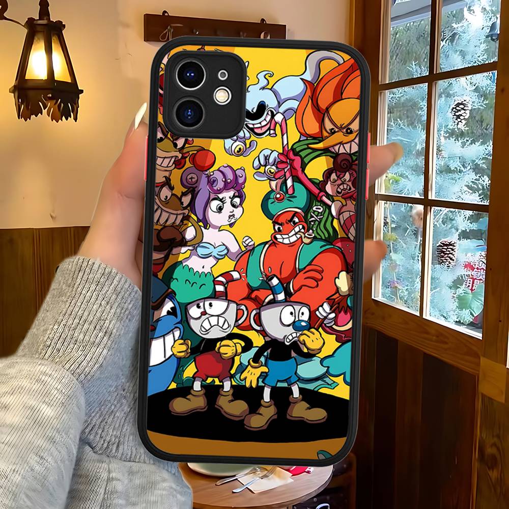 Чехол для телефона C-Cuphead Classic Game для iPhone 16 15 14 13 12 11 Pro Max XS Max X Plus Матовый ударопрочный чехол