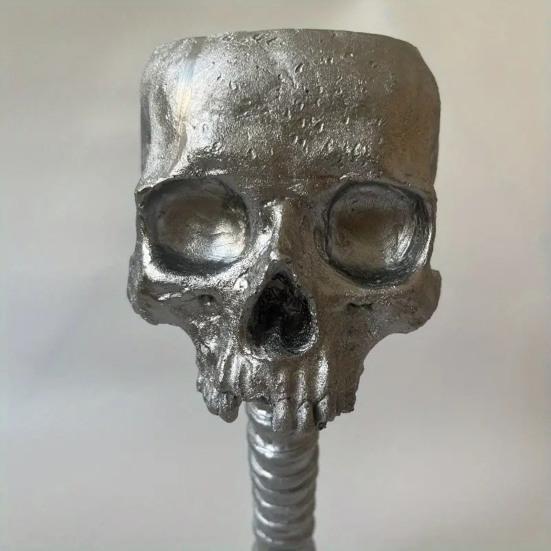 Горшок для цветов в виде черепа с подставкой для позвоночника, реалистичный цветочный горшок из смолы в виде черепа, готическое украшение для дома, конфетница на Хэллоуин для домашнего офиса