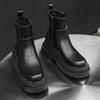 Повседневные модные мужские кожаные ботинки на толстой подошве, уличные рабочие ботинки, осенне-зимние теплые высокие ботинки 59690-J