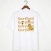 Garfield И футболка с повторяющимися буквами и Оди! Американский ретро, веселый принт, свободная короткая футболка, унисекс, оверсайз, парная футболка