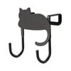 Дверной крючок для вешалки из кованого железа, окрашенный распылителем, вешалка для шкафа, милый кот, дверь без дырокола