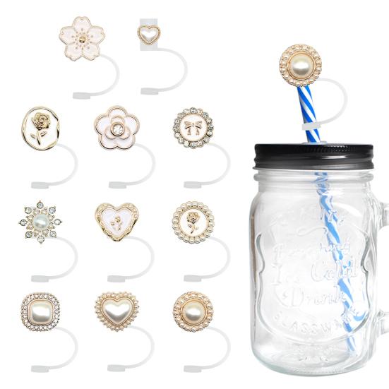 1/11 шт. Колпачок для соломинки для чашки, искусственный жемчуг, соломинка-топпер для стакана 30 и 40 унций, многоразовые пылезащитные наконечники для соломинок, защитные крышки, надежная крышка для напитков