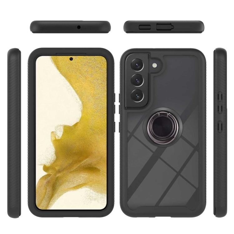 Для Samsung Galaxy S22 Ударопрочный чехол для телефона из ПК + ТПУ с держателем-кольцом