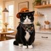 1 Набор Ковбойский Костюм для Кошки, Регулируемая Ковбойская Шляпа и Ретро Бандана-Шарф, Милый Ковбойский Наряд для Кошек Маленьких Собак, Аксессуары для Животных в Вестерн Стиле