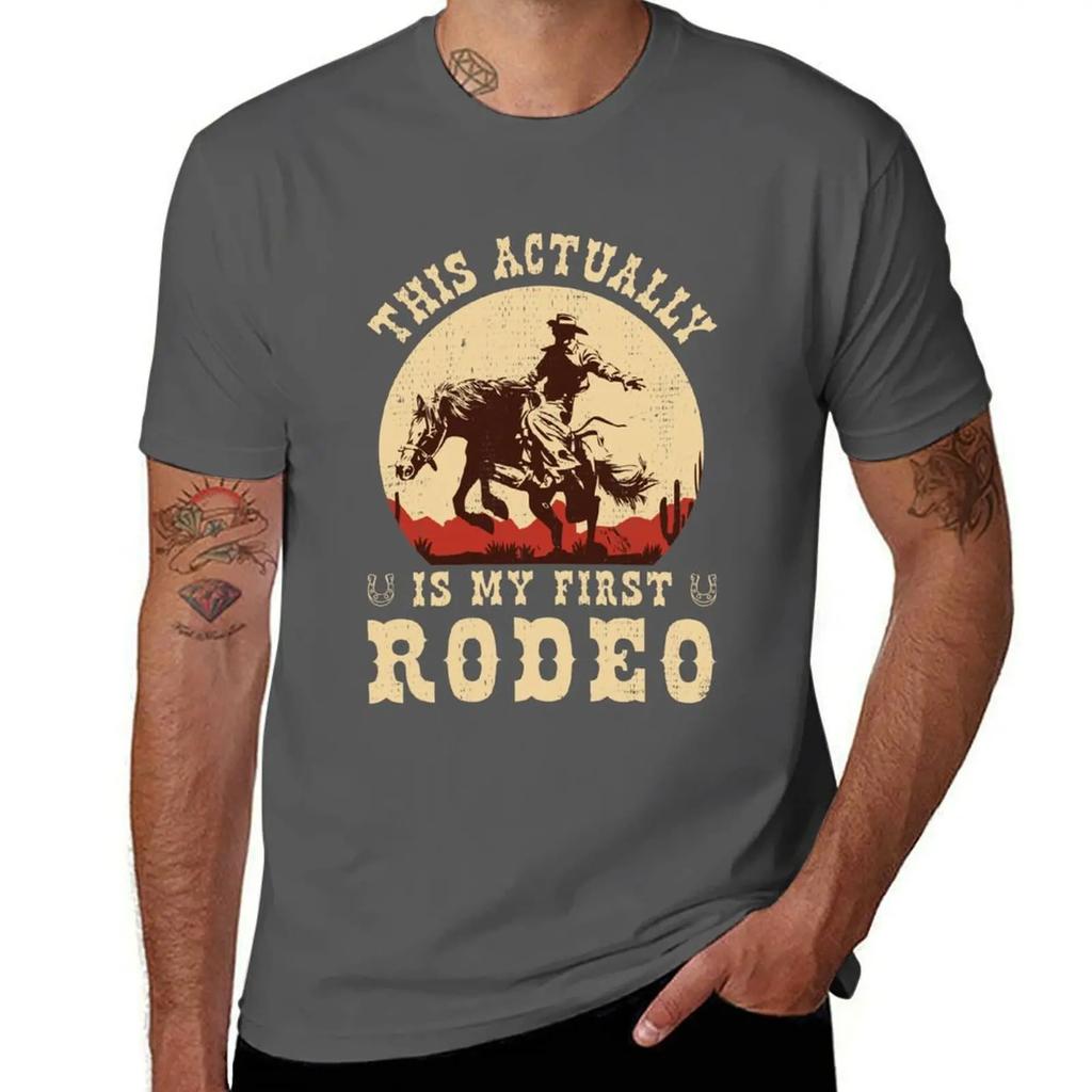 This Actually Is My First Rodeo Vintage Cowboy Cowgirl Horse T-Shirt new gifts and t-shirts T-shirts man Men's clothing