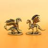 Retro Brass Mini Flying Dragon Figurines Desk Decoration Solid Brass Pterosaur Statue Ornament Home Decor Micro Carved Crafts