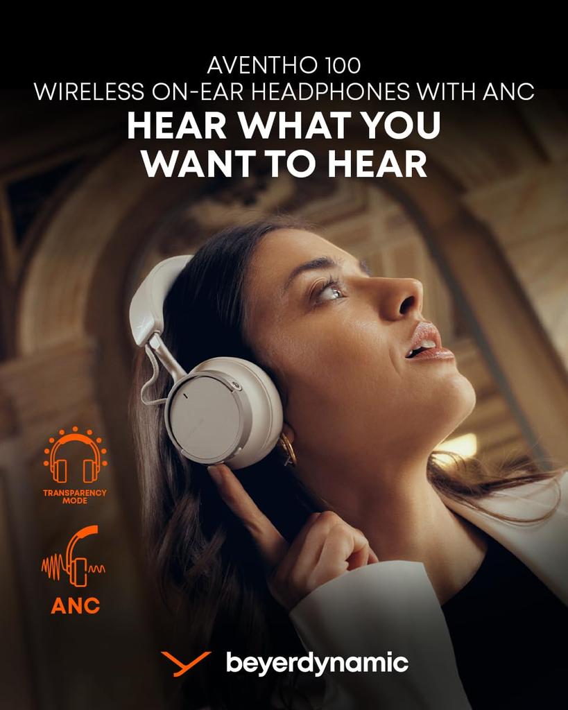 Беспроводные накладные наушники beyerdynamic AVENTHO 100 с активным шумоподавлением (Активное шумоподавление), Прозрачность окружающего звука, Bluetooth 5.4, Мультипоинт, Быстрый П