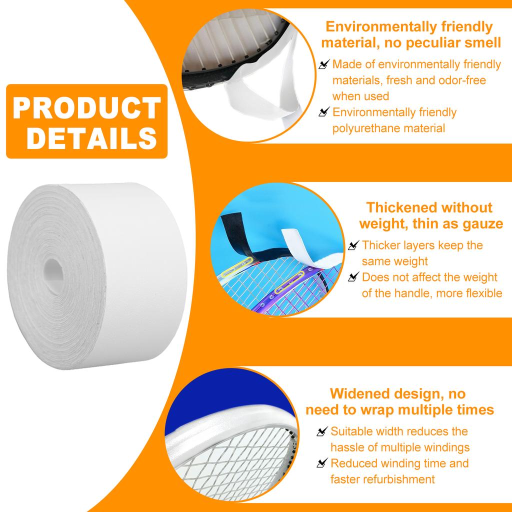 2 шт., наклейка на голову теннисной ракетки для бадминтона, защитная наклейка из искусственной кожи, 3,5 см x 5 м