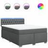 Maison Exclusive - Sommier à lattes de lit avec matelas Gris foncé 140x200cm Tissu