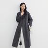 Elva' Island Women's Casual Stand Collar Mid-length Trench Coat