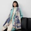 Printed Imitation Cashmere Scarf Women'S High-End Sense Plant Flower Warm Shawl Fashion Commuter Neck Protection Cold Scarf