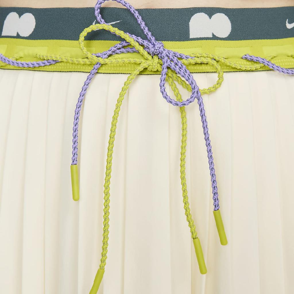 Nike Solid Color Lace-Up Pocket Pleated Irregular Short Skirt Women Skirts Off-White DX1843-113