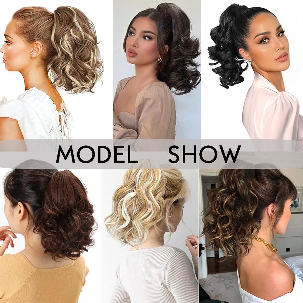 LISI HAIR Синтетические короткие волнистые зажимы для волос в хвосте, наращивание хвоста, 12 дюймов, светлый конский хвост для женщин, повседневная вечеринка