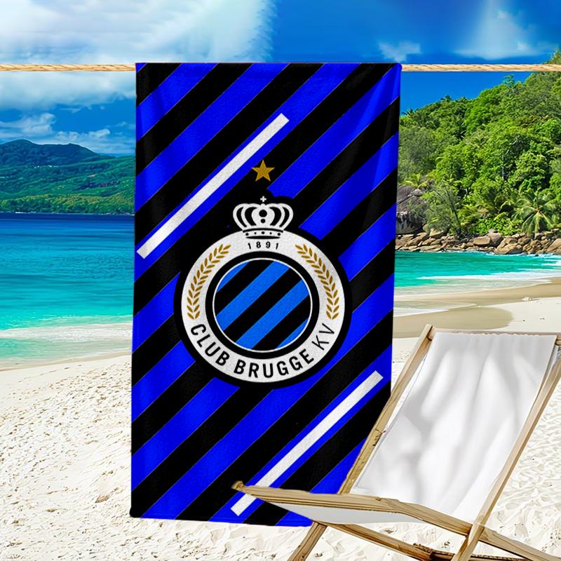 FC Brugge Crest Beach Towel - Soft, Absorbent Microfiber, Lightweight, Ideal for The Beach, Parties, Travel, Camping fan gifts