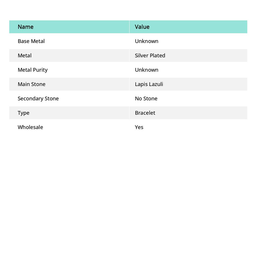 Натуральный Лазурит Драгоценный Камень Ручной Работы Браслет 7-8" n1f16
