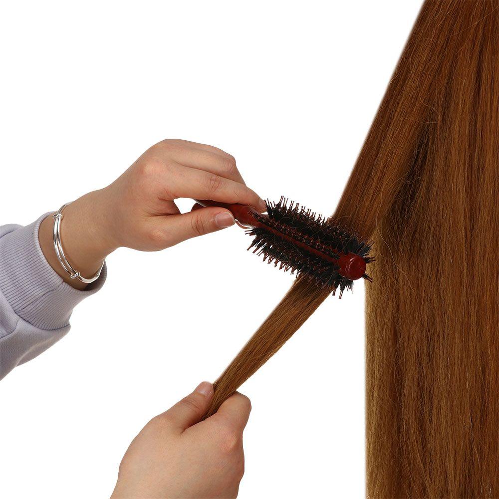 Lady Hairdressing Tool Wooden Boar Bristle Round Brush Hairbrush Styling Brush Round Hair Brush