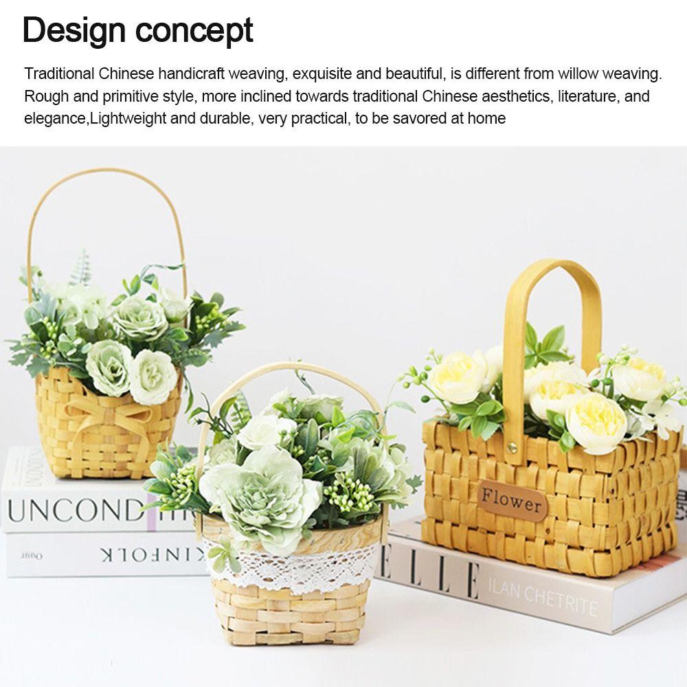 Мини Миниатюрная Плетеная Корзинка из Бумажной Лозы Ручная Работа Корзинка для Цветов для Кукол BJD/для Кукол Ob11