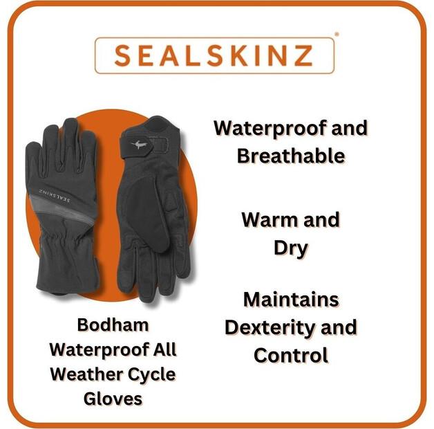 Велосипедные перчатки SealSkinz Bodham (черные)