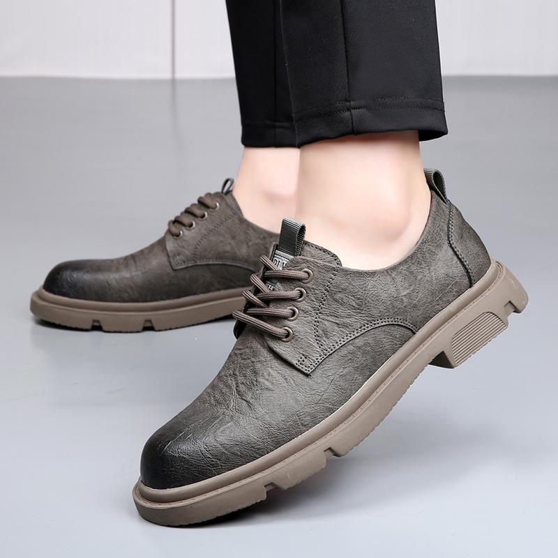 Мужская британская стильная толстая роскошная повседневная обувь из натуральной твердой кожи высокого качества для отдыха и работы, удобная рабочая обувь