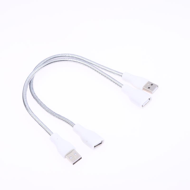 Удлинительный кабель USB со светодиодной подсветкой, вентилятором, адаптером питания, кабель от штекера к гнезду, гибкий шнур на металлической оплетке для настольной лампы, ночника