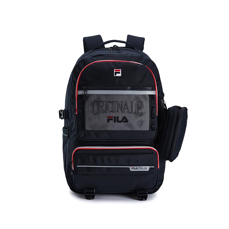 Fila Оригинальный Простой Молодежный Кампусный Повседневный Универсальный Рюкзак из Ткани с Множеством Карманов Мужской рюкзак Легендарно-Синий F13M619103FNV