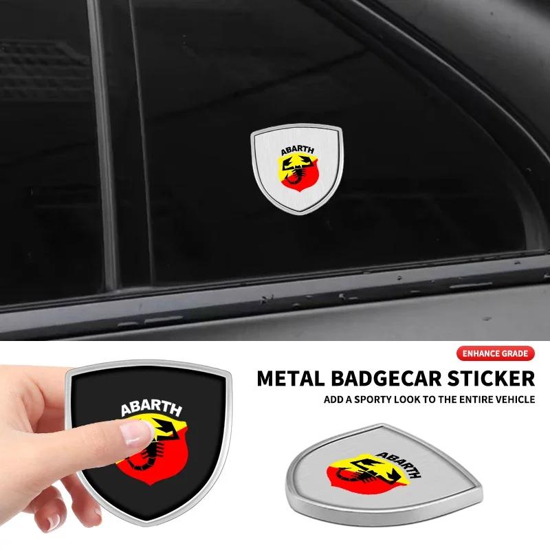 Car Styling 3D Metal Emblem Body Window Sticker Decal For Fiat ABARTH 124 125 130 131 500 595 Esseesse 695 Punto Scorpion V3
