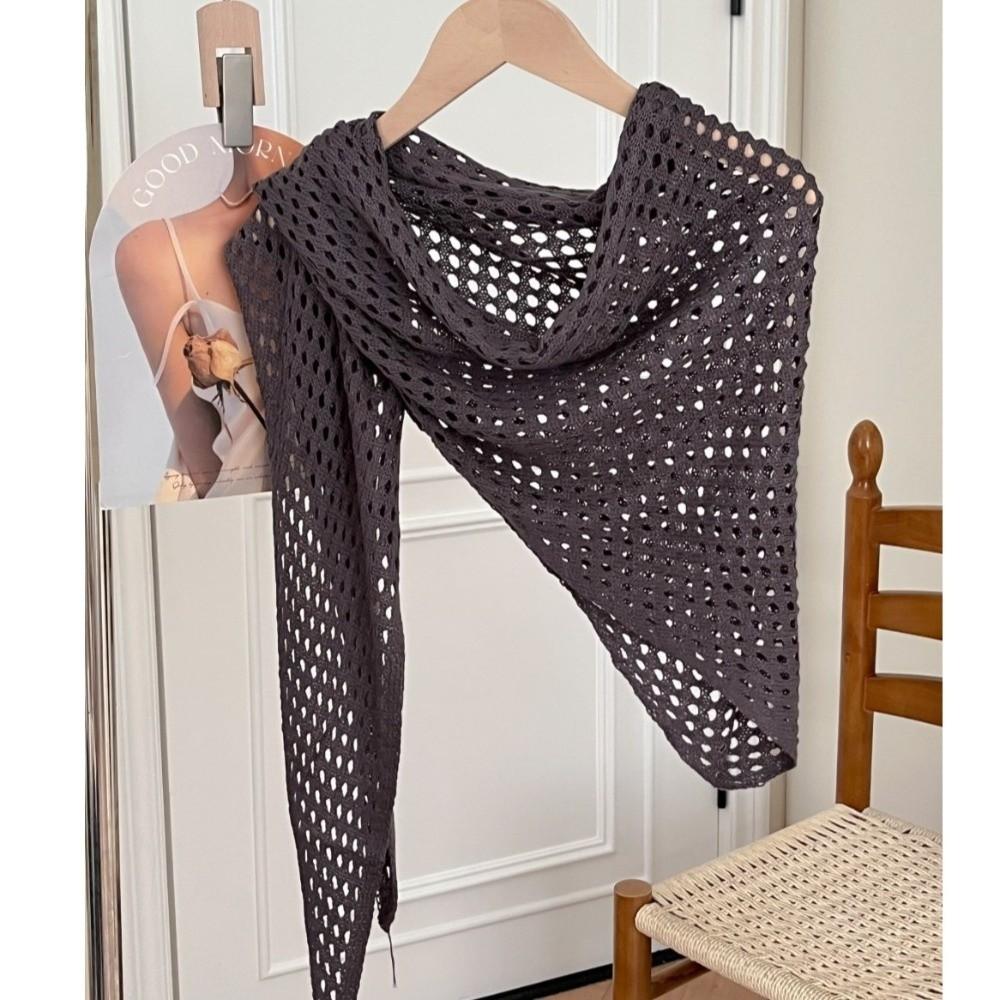 Solid Color Triangle Scarf Shawl Breathable Women Shawl Wrap Fashion Knitted Scarf
