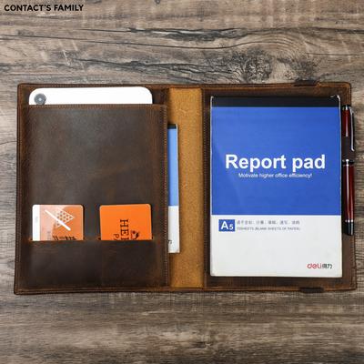 Винтажный кожаный блокнот Crazy Horse, портфель для iPad Mini, чехол A5, папка для книг и путешествий, офис, школа, канцелярские принадлежности